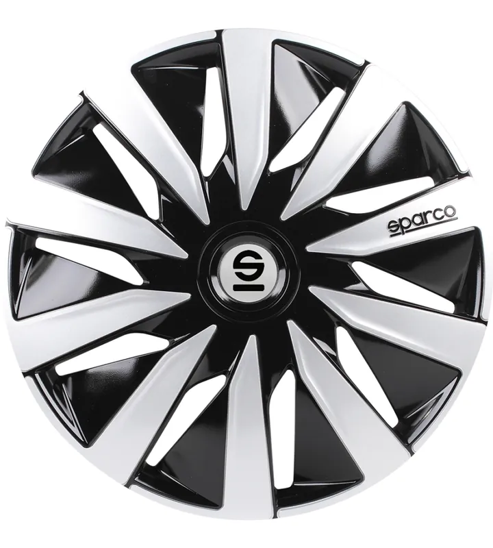 Set 4 copricerchi 14" pollici copriruota auto lazio spc1491bksv nero argento Non Perdere