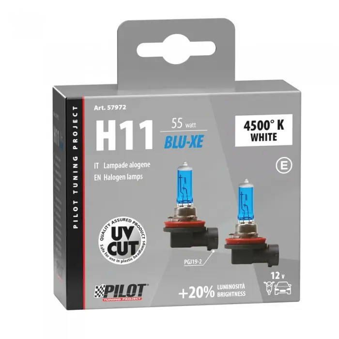 Professionale Lampada alogena Pilot Blu-Xe 12V - H11 Ultra-Bianco