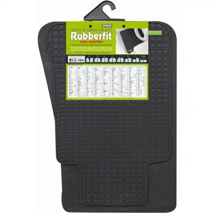 Subito Disponibile Serie tappeti anteriori in gomma Rubberfit Fit-1 nero