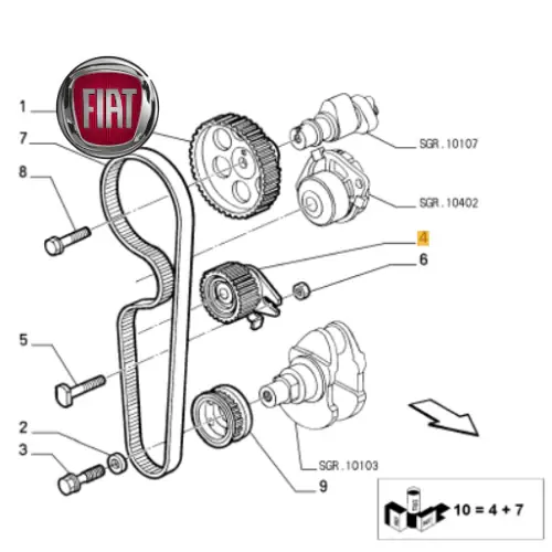 Saldi 55196971 FIAT - TENDICINGHIA DISTRIBUZIONE REGOLABILE LANCIA 7782192