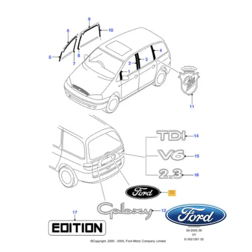 Miglior Prezzo 1108560 FORD - STEMMA LOGO FREGIO POSTERIORE ORIGINALE GALAXY