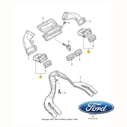 Prezzo Basso 1319875 FORD - BOCCHETTONE ARIA CONDIZIONATA GRIGLIA VENTILAZIONE