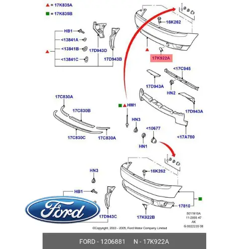 1206881 FORD - TAPPO GANCIO TRAINO PARAURTI Saldi