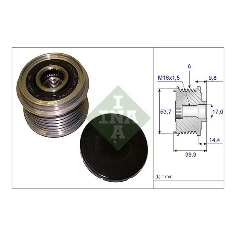 Promozione Esclusiva INA 535020310 – DISPOSITIVO RUOTA LIBERA ALTERNATORE (F-239807.XX)