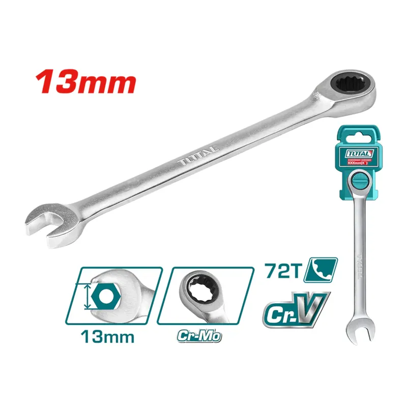 INECO 4220700013 - CHIAVE COMBINATA A CRICCHETTO 13 MM TCSPAR131 Reso Gratuito
