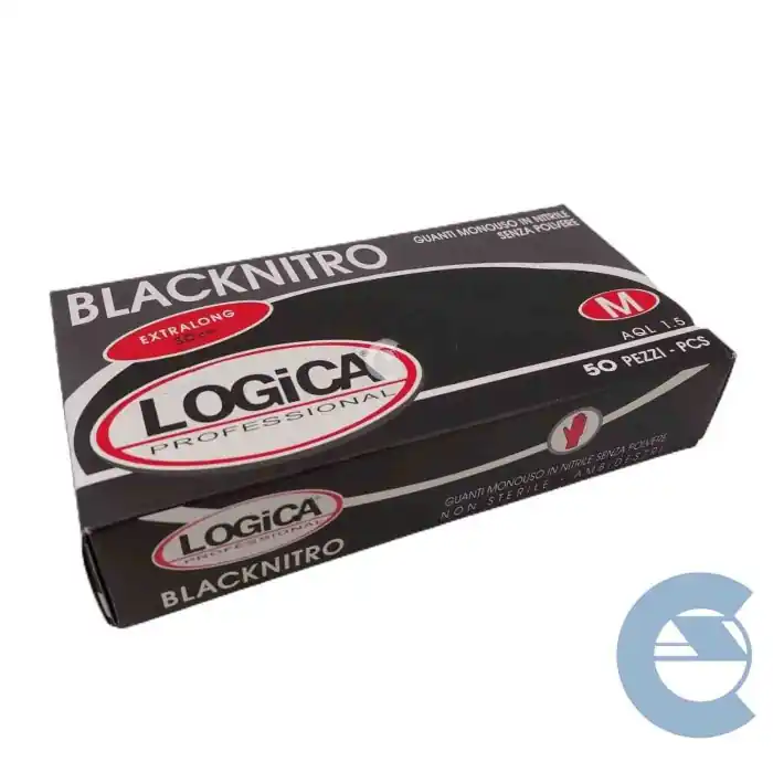 Logica Guanti Professionali Monouso Nero In Nitrile Senza Polvere Taglia M 50 Pz Professionale