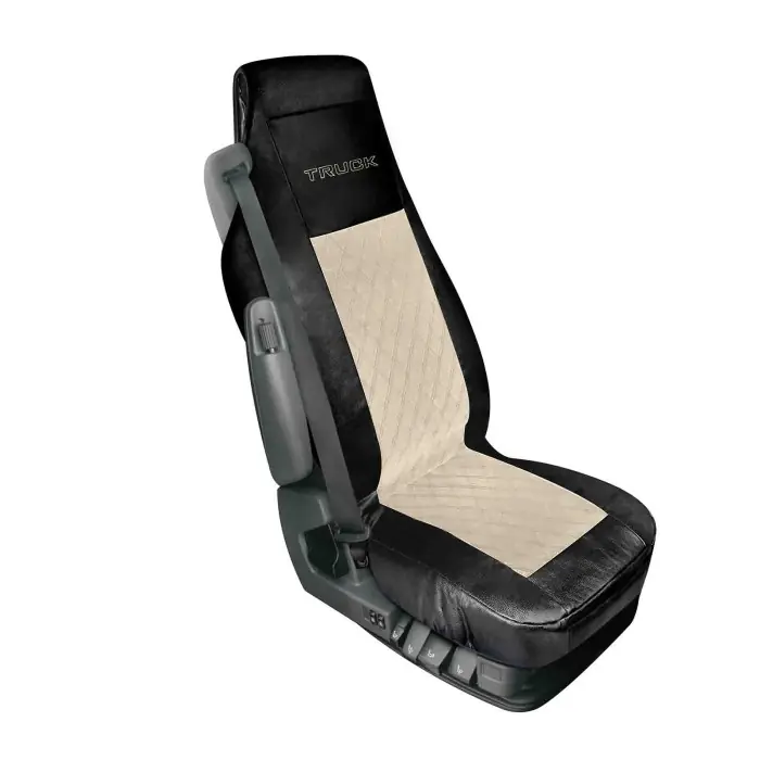 Mirian Coprisedile In Skeentex E Suede Trapuntato Nero/panna Coprisedili Per Camion Coprisedili Occasione