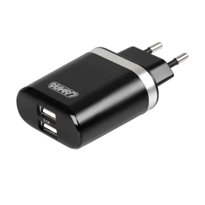Popolare Caricabatteria Da Rete Con 2 Porte Usb Fast Charge 3100 Ma 100/230v Caricabatteria Usb 100/230v