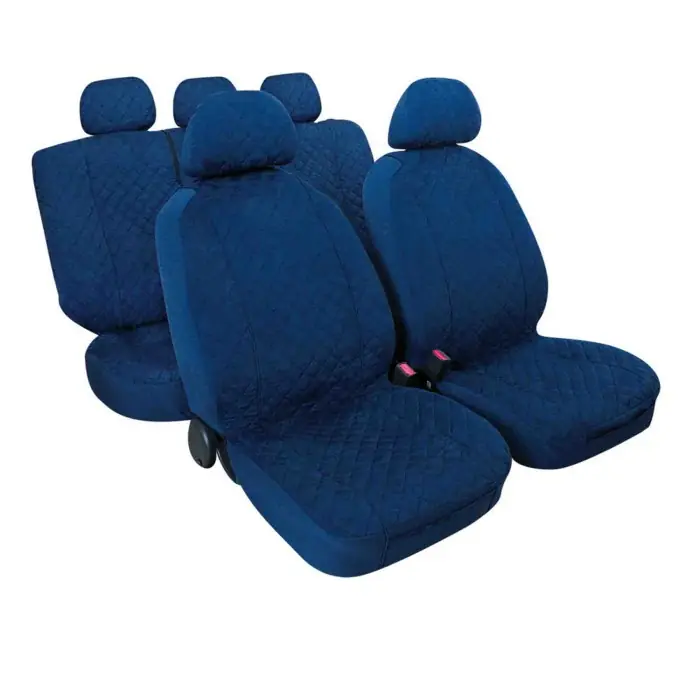 Popolare Miky Set Fodere Coordinate In Microfibra Blu Scuro Coprisedili Set Completo Coprisedili
