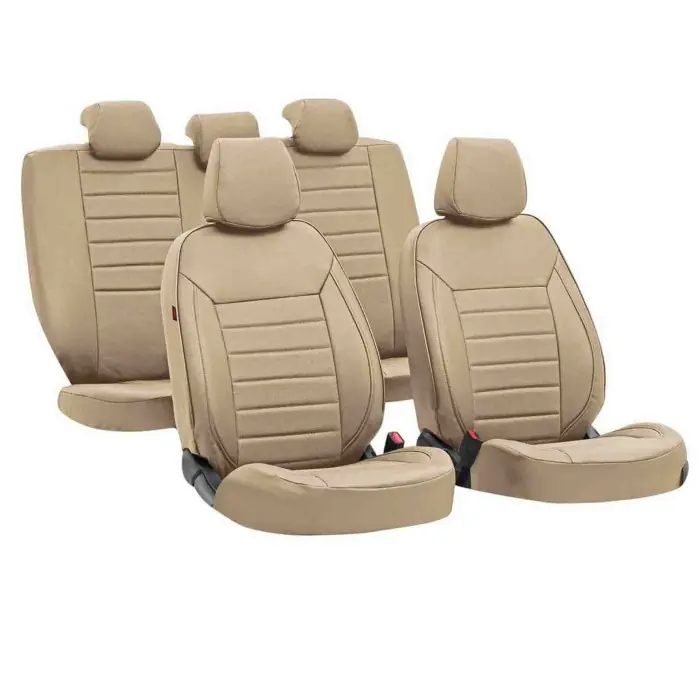 Sconto Luxury Set Fodere Coordinate In Skeentex Beige Coprisedili Set Completo Coprisedili