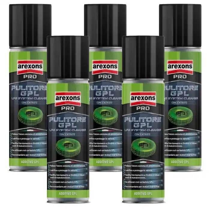 Arexons Pulitore Gpl 9837 5 Pezzi X 120ml Pulisce Iniettori A Gas E Elettrovalvole Compra Online