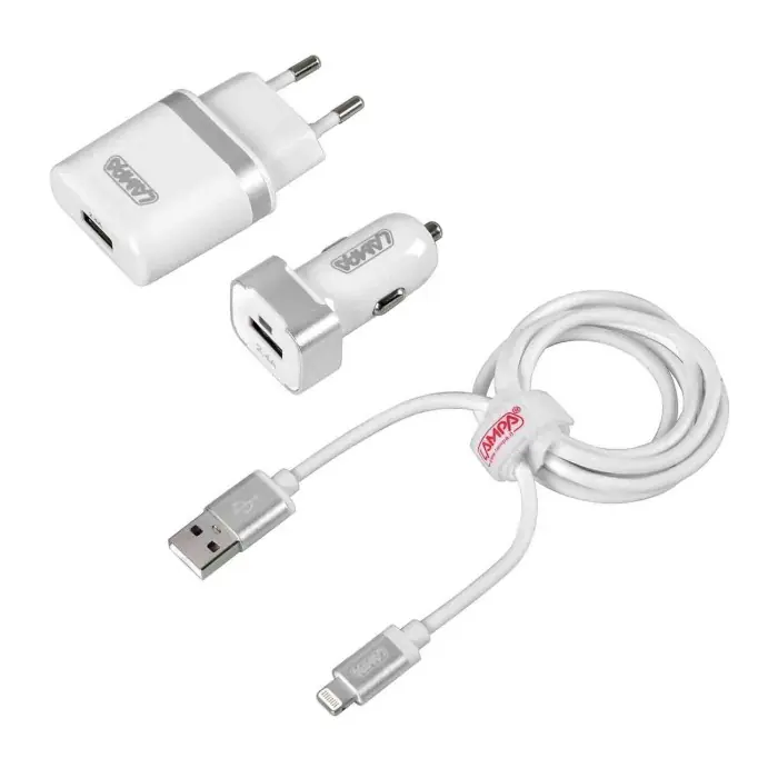 Kit 3 In 1 Lightning Fast Charge 12/24v + 230v Apple Lightning/dock 30 Pin Kit Di Ricarica Nuovo Arrivo