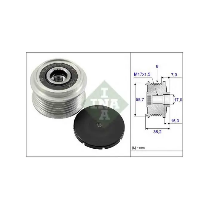 Dispositivo ruota libera alternatore 535 0098 10 SCHAEFFLER INA per FORD Promo Stagionale
