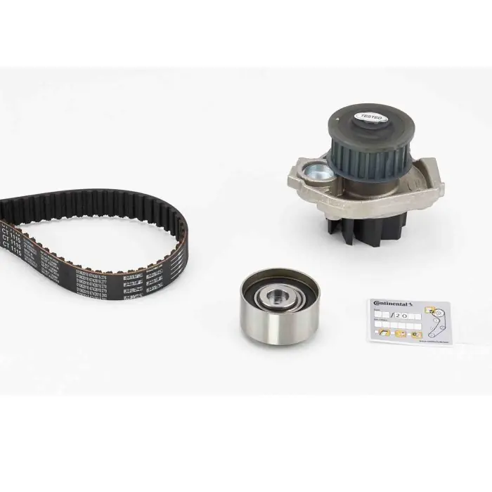Ultimissimo Modello Pompa acqua + Kit cinghie dentate CT1115WP1 CONTINENTAL CTAM per FORD FIAT