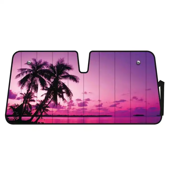Scudo Termico Per Parabrezza 68x147 Cm Palm Beach Sunset Scudi Parasole Tendine Parasole Prezzo Conveniente
