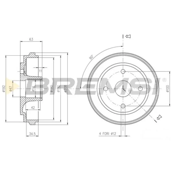 Promozione Tamburo Freno Posteriore Opel Agila (a) (h00) Cr5603 4704579 Bremsi