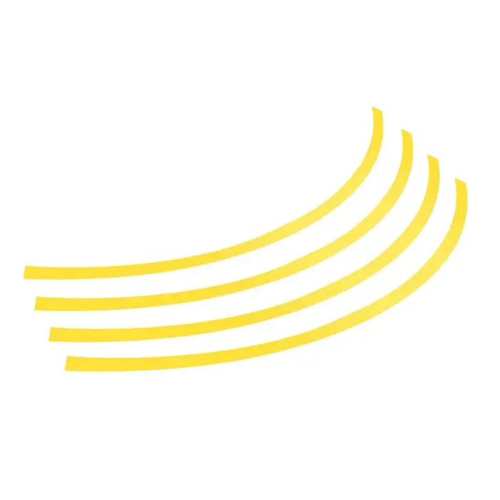 Rim Stickers Profili Adesivi Ruota Taglia 2 Giallo Decorazione Ruote Protezione/estetica Professionale
