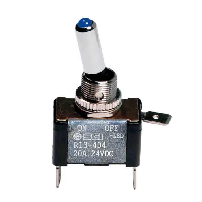 Professionale Interruttore A Leva In Alluminio Con Spia A Led 12/24v Blu 20a Interruttori E Relè Cablaggio Elettrico