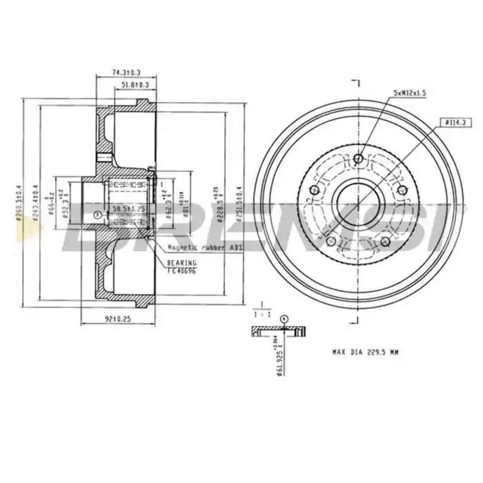 Esclusivo Tamburo Freno Posteriore Dacia Duster Cr5732 432007075r Verniciato Bremsi