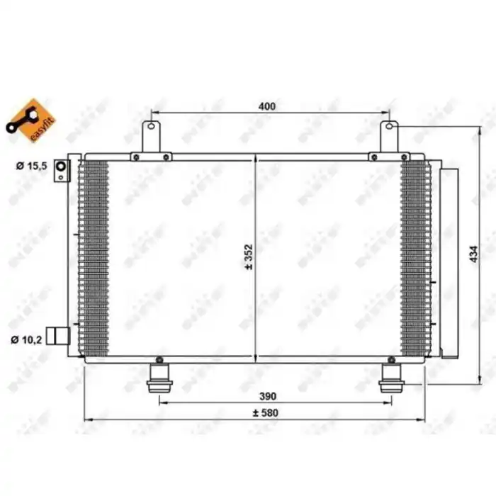 Condensatore, Climatizzatore 35782 NRF per FIAT SUZUKI MITSUBISHI Offerta Limitata