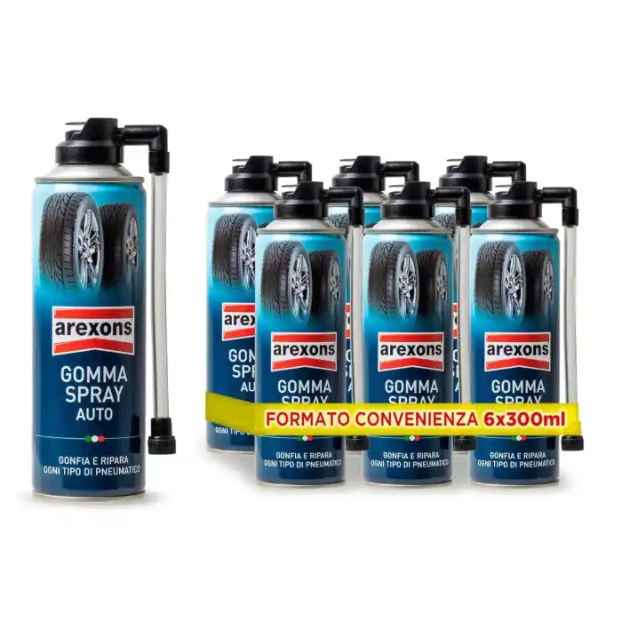 Ultima Occasione Arexons 8473 Gomma Spray Ripara Gomme 300 Ml. KIT PROMOZIONE 6 PEZZI