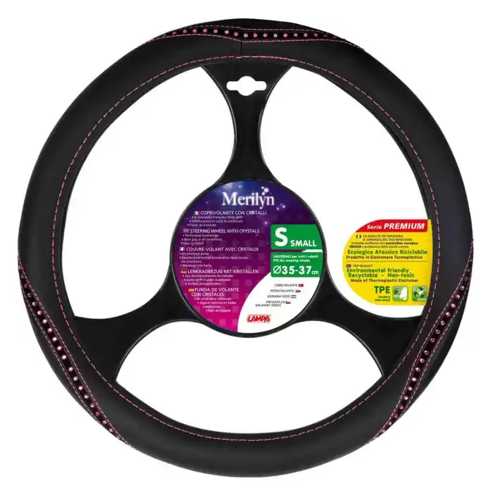 Professionale Merilyn Coprivolante In Skeentex Con Cristalli S Ø 35/37 Cm Rosa Coprivolanti In Skeentex Coprivolanti