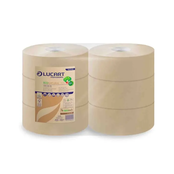 Carta Igienica Lucart Econatural 360 Jumbo 2 Veli 811 Strappi Conf. 6 Rotoli Ricariche Per Dispenser Autoconsumo Quantità Limitata
