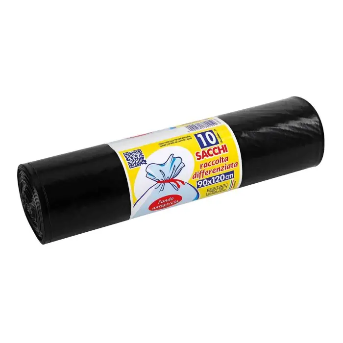 Promozione Esclusiva Rotolo 10 Sacchi Neri Per Pattumiera 140 L 90x120 Cm Sacchi Per Rifiuti Autoconsumo