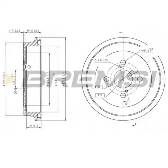 A Buon Prezzo Kit Tamburi Freno Posteriore 94036100 TOYOTA Yaris Verniciato