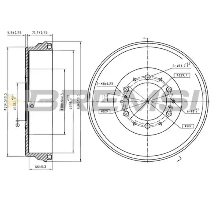 Tamburo Freno Posteriore Toyota Hilux Vii Pick-up Cr5777 424310k060 Verniciato Bremsi Compra Online