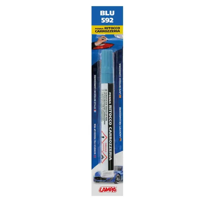 Penna Ritocco Carrozzeria Blu 592 A3-a4-a5-matiz-spark-bravo-ducato-idea-multipla-panda-punto-seicento-ulysse-megane-golf-polo Soddisfatti O Rimborsati
