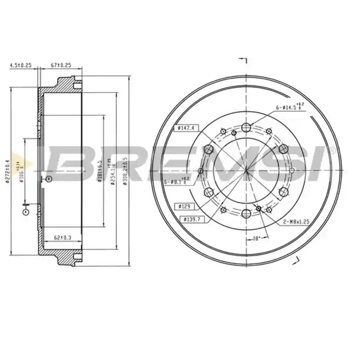 Saldi Tamburo Freno Posteriore Toyota Hiace/commuter V Autobus Cr5781 42431-26190 Verniciato Bremsi