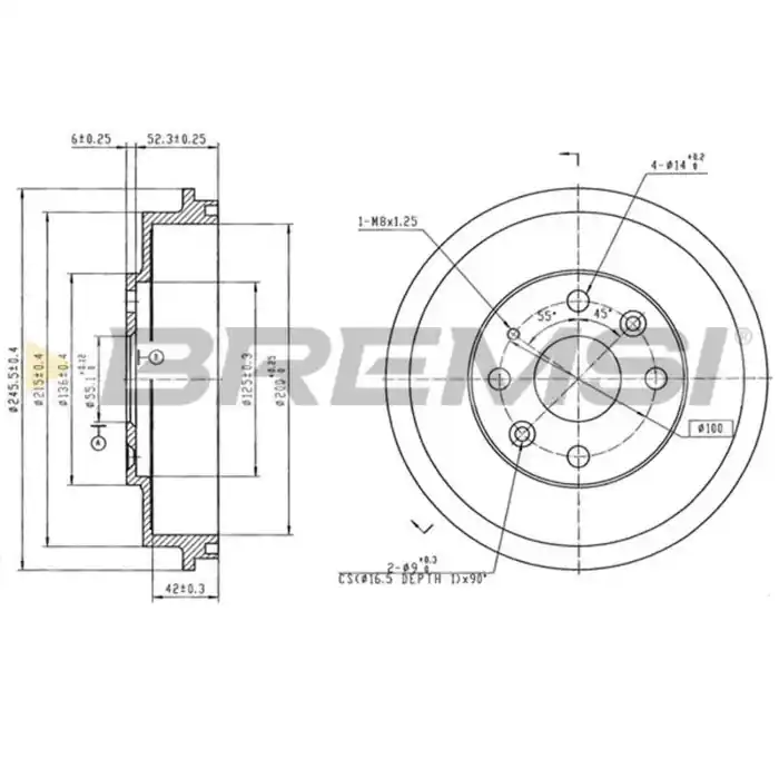 Tamburo Freno Posteriore Mazda 323 S Iv Cr5786 B596-26-251 Verniciato Bremsi Compra Online
