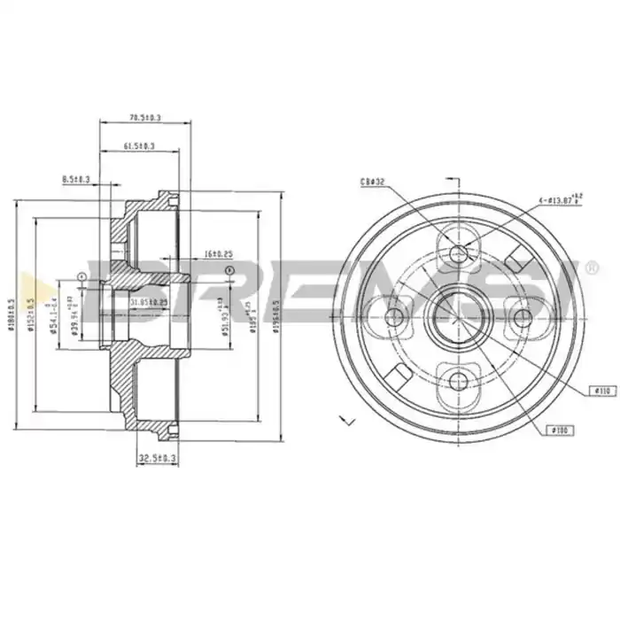 Kit Tamburi Freno Posteriore 94033900 DAIHATSU Sirion Verniciato Ultima Occasione