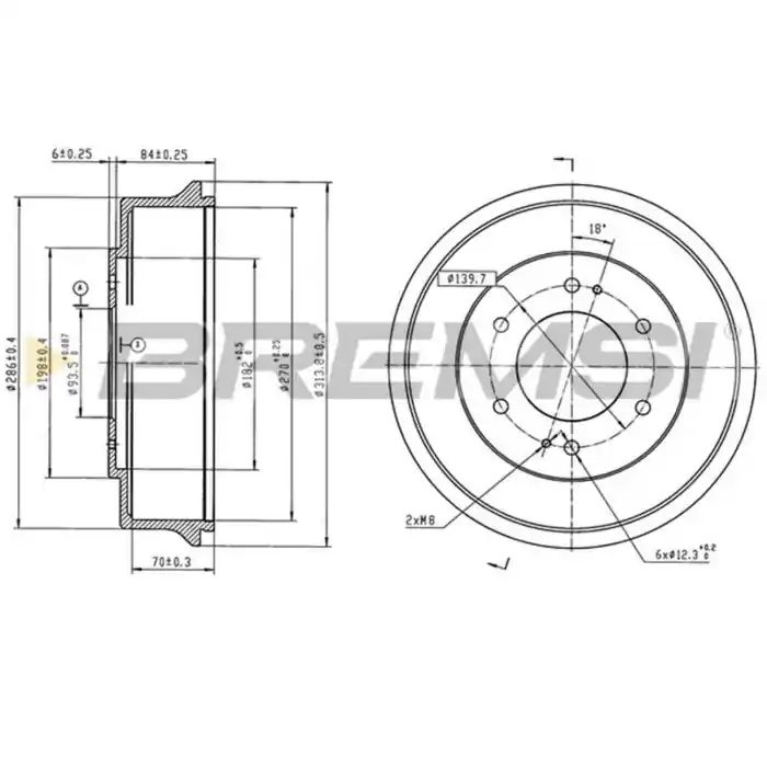 Più Venduto Kit Tamburi Freno Posteriore HYUNDAI Galloper II Verniciato