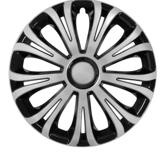Offerta Lampo Avera Silver & Black Set 4 Copricerchi Ø 14" Copricerchi 4 Pz Verniciati Tech One Copricerchi