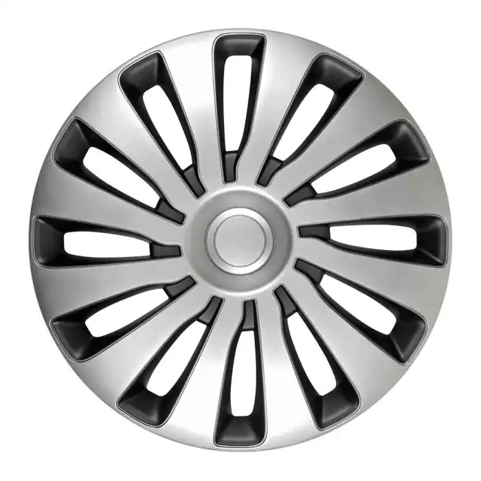 Sepang Silver & Black Set 4 Copricerchi Ø 15" Copricerchi 4 Pz Verniciati Tech One Copricerchi Spedito Oggi
