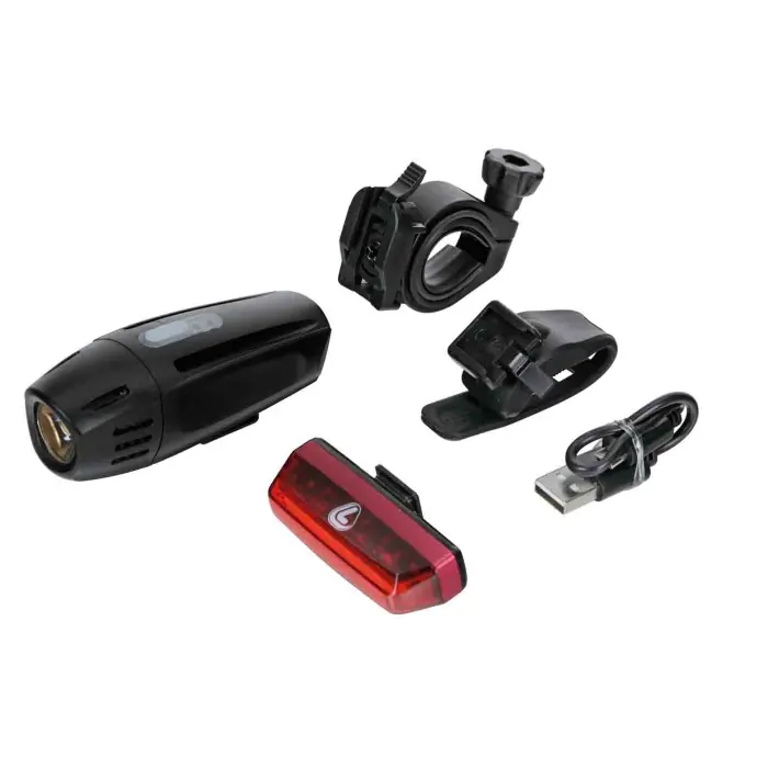 Power Set Fanale Anteriore + Posteriore A Led Ricaricabili Usb Fanali Ultime Pezzi