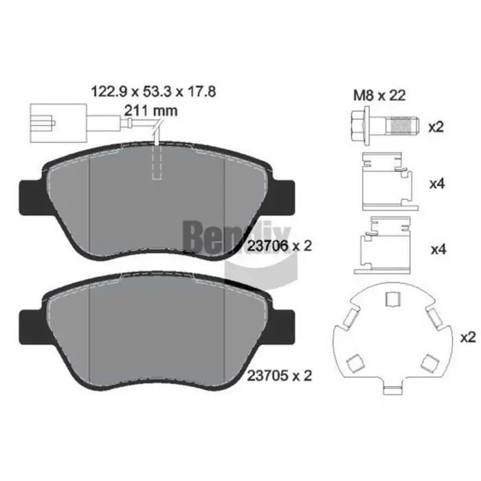 Nuovo Arrivo Kit pastiglie freno, Freno a disco BPD1012 BENDIX BRAKING per PEUGEOT CITROEN