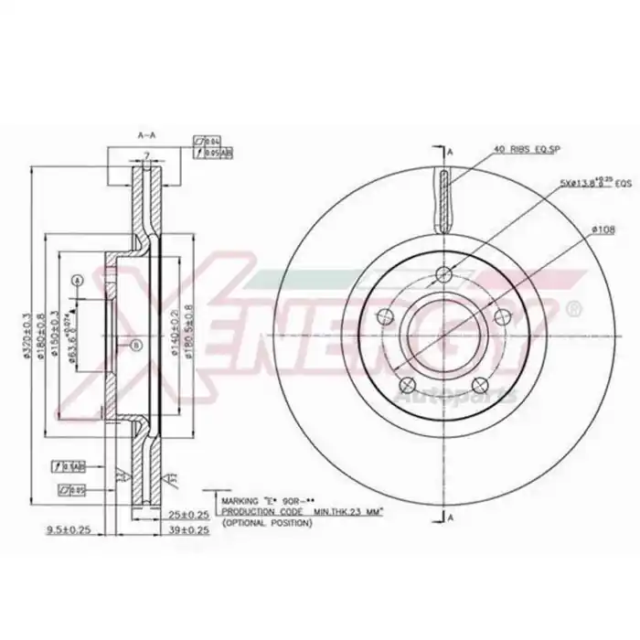 Scelto Dai Clienti Discofreno Singolo X602536 AP XENERGY per FORD VOLVO