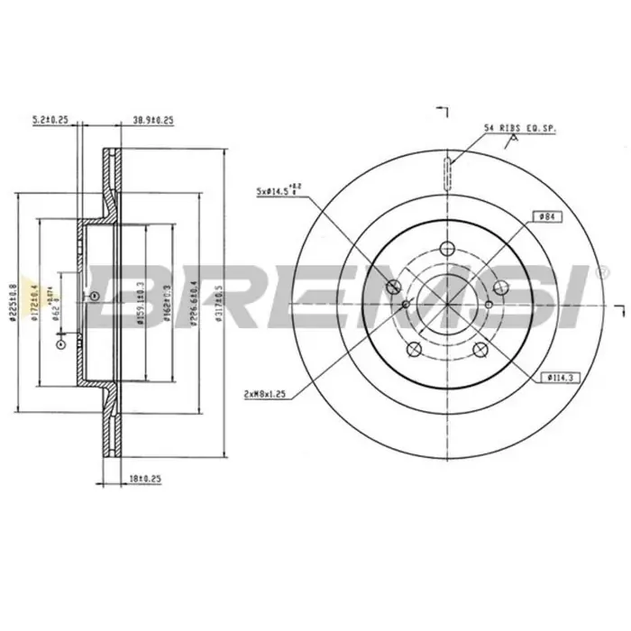 Disco Freno Posteriore 92343103 Toyota Rav 4 V Rav 4 V Van Lexus Ux Suzuki Across Ventilato Di Tendenza