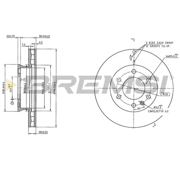 Disco Freno Anteriore 400.6476.20 Mercedes-benz Sprinter 3,5-t Furgonato (b907 B910) Prezzo Scontato