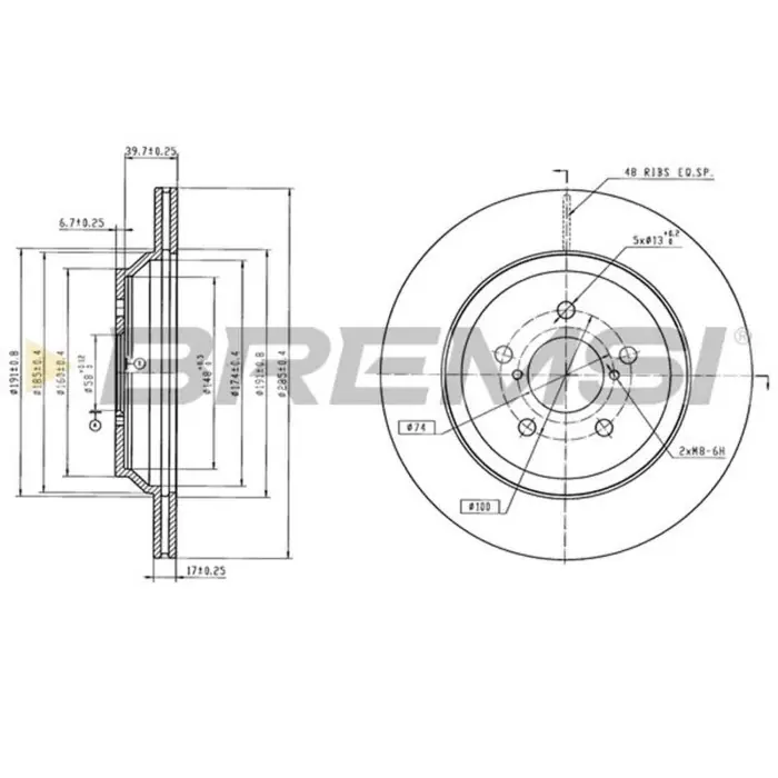 Disco Freno Posteriore 92309303 Subaru Impreza 2 Volumi/coda Spiovente Xv Prezzo Ridotto