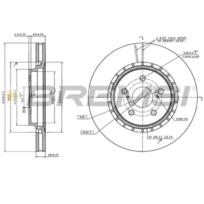Disco Freno Anteriore 09e06911 Mitsubishi Pajero Sport Iii Offerta Del Giorno