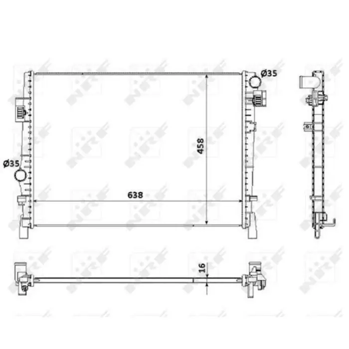 Radiatore, Raffreddamento motore 53901 NRF per FIAT DODGE Esclusivo