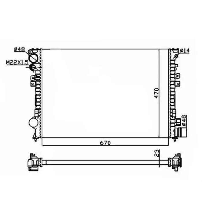 Spedizione Espresso Radiatore, Raffreddamento motore 58958A NRF per PEUGEOT CITROEN FIAT LANCIA